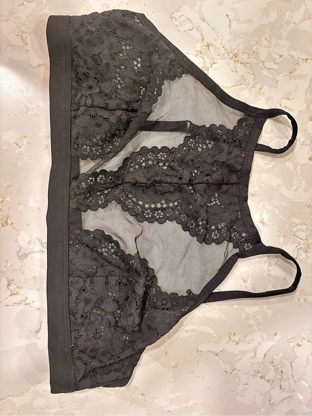 Victoria's Secret Body by Victoria Lace High Neck Bralette Black L